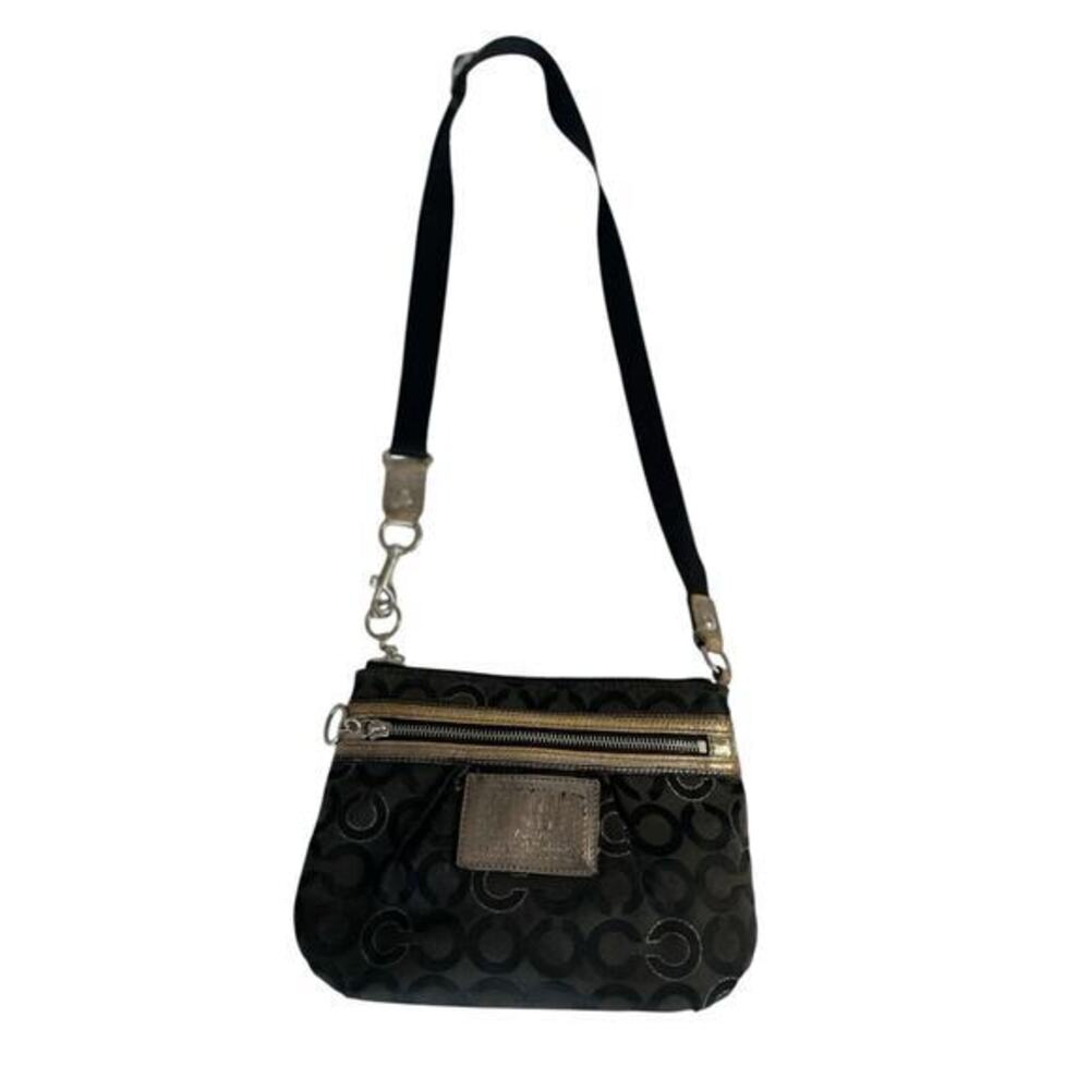 Black Patterned Shoulder Bag